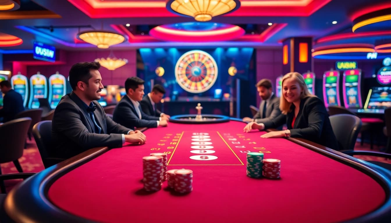 Experience the thrill of winning at uu88.com with vibrant casino games and excited players.