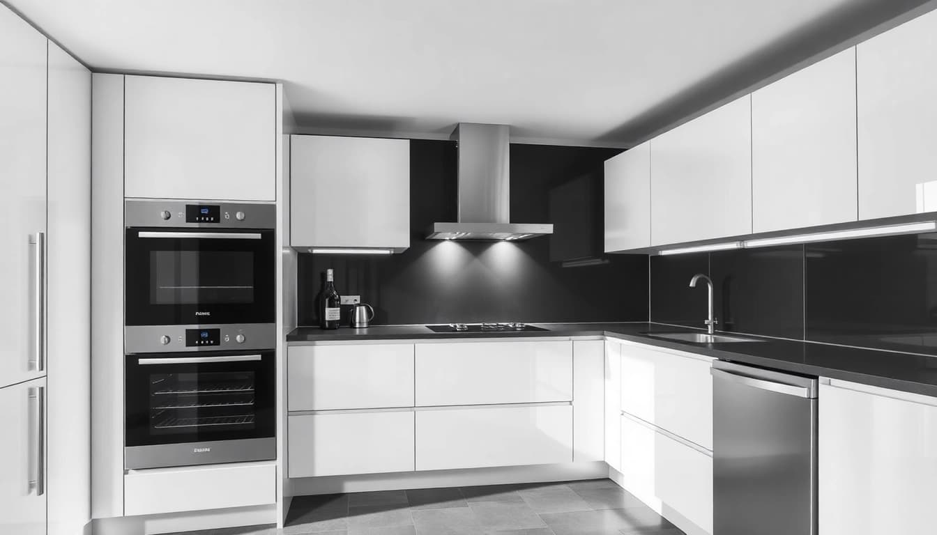 Explore high-quality уреди за вграждане that blend functionality with style in a contemporary kitchen setting.
