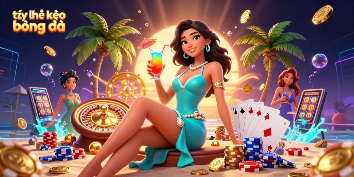 Experience the thrill of tỷ lệ kèo bóng đá featured with vibrant characters in a dynamic casino scene.