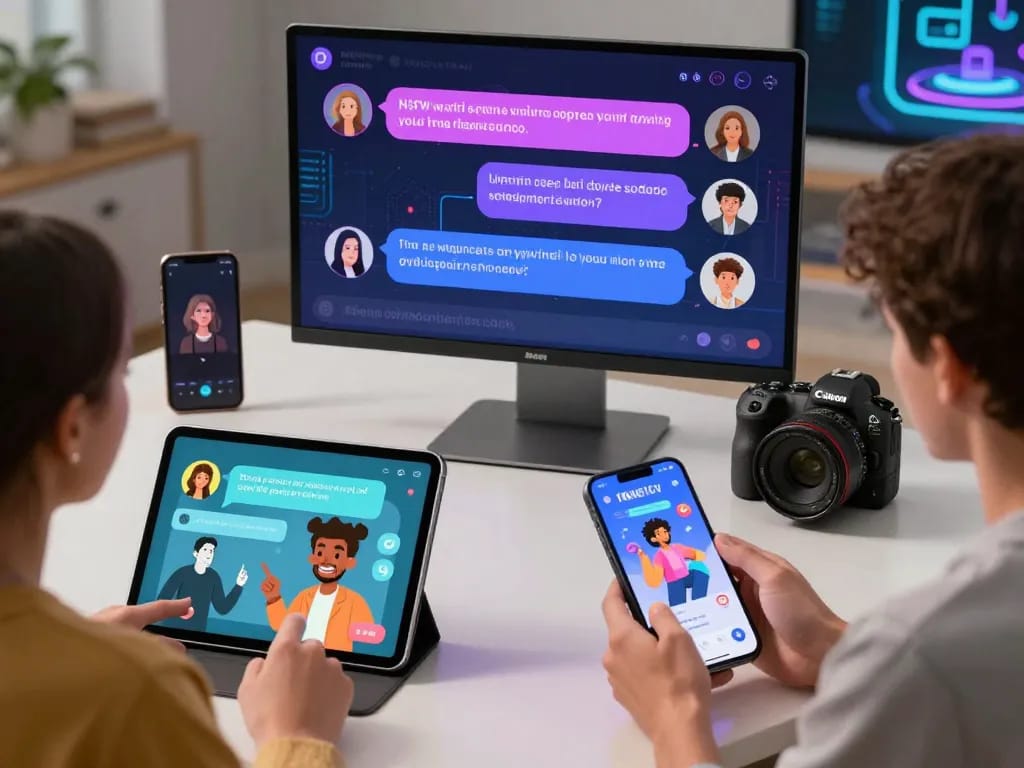 Engaging NSFW character AI interactions on modern devices with customizable avatars.