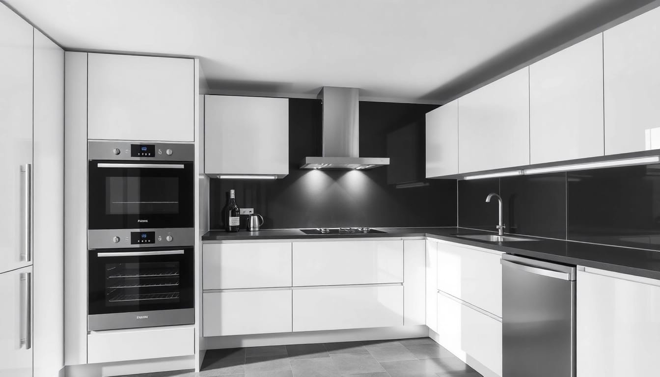 Explore high-quality уреди за вграждане that blend functionality with style in a contemporary kitchen setting.