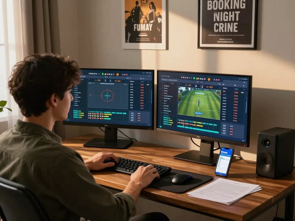Bongdalu user's engaging in online sports betting strategy, showcasing live odds and scores.