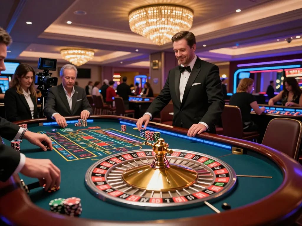 Players engaging in a thrilling roulette game at 777vip-br casino, showcasing excitement and strategic betting.