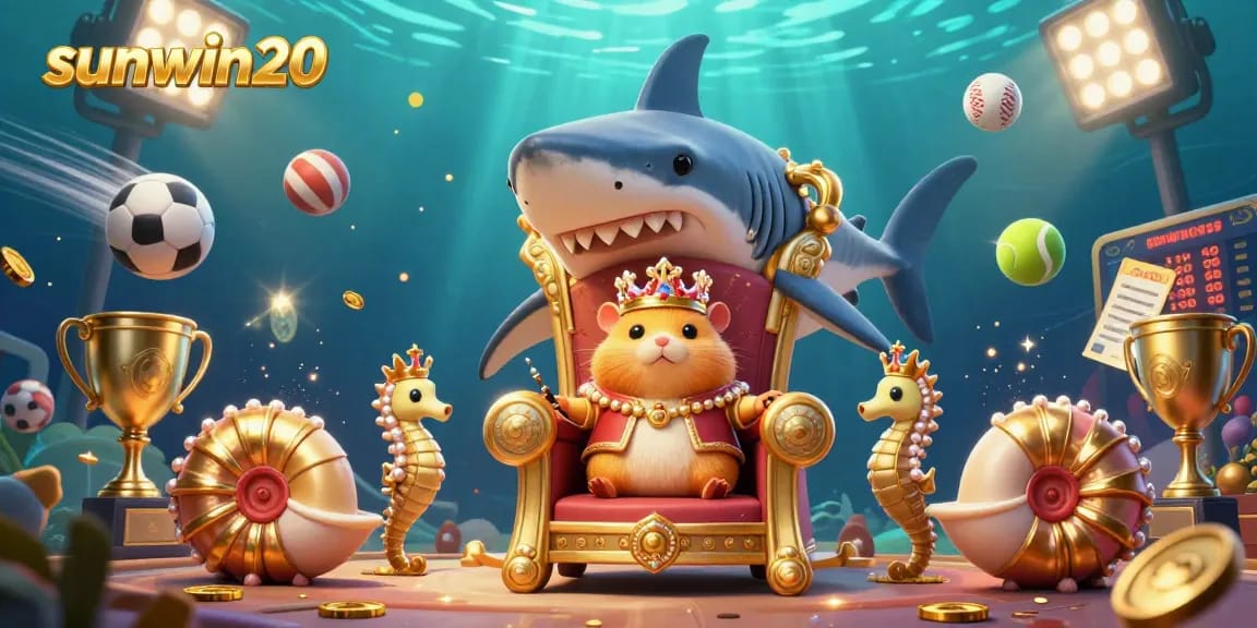 Engage with sunwin20's thrilling underwater sports betting scene featuring a fierce hamster king and dynamic game elements.