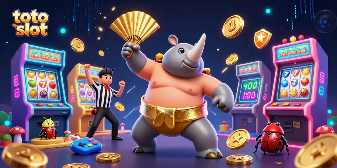 Experience exciting toto slot action with a dynamic scene of colorful characters and game elements.