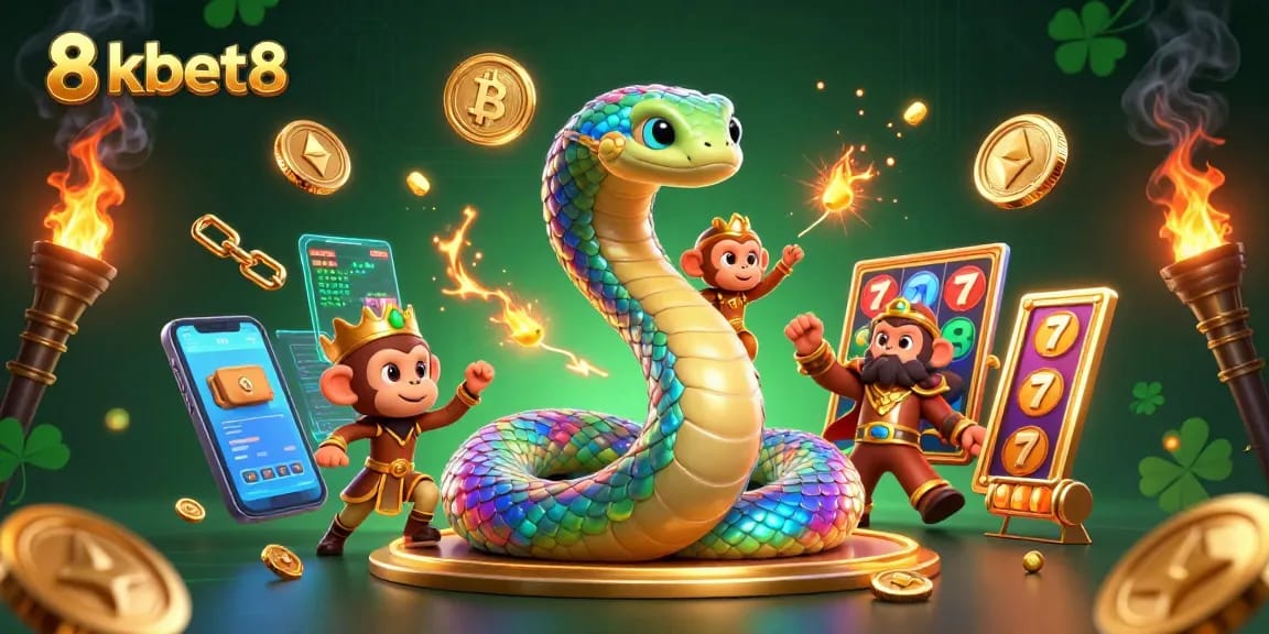 Engage in the vibrant world of 8kbet8 with a 3D casino adventure featuring playful creatures and crypto elements.