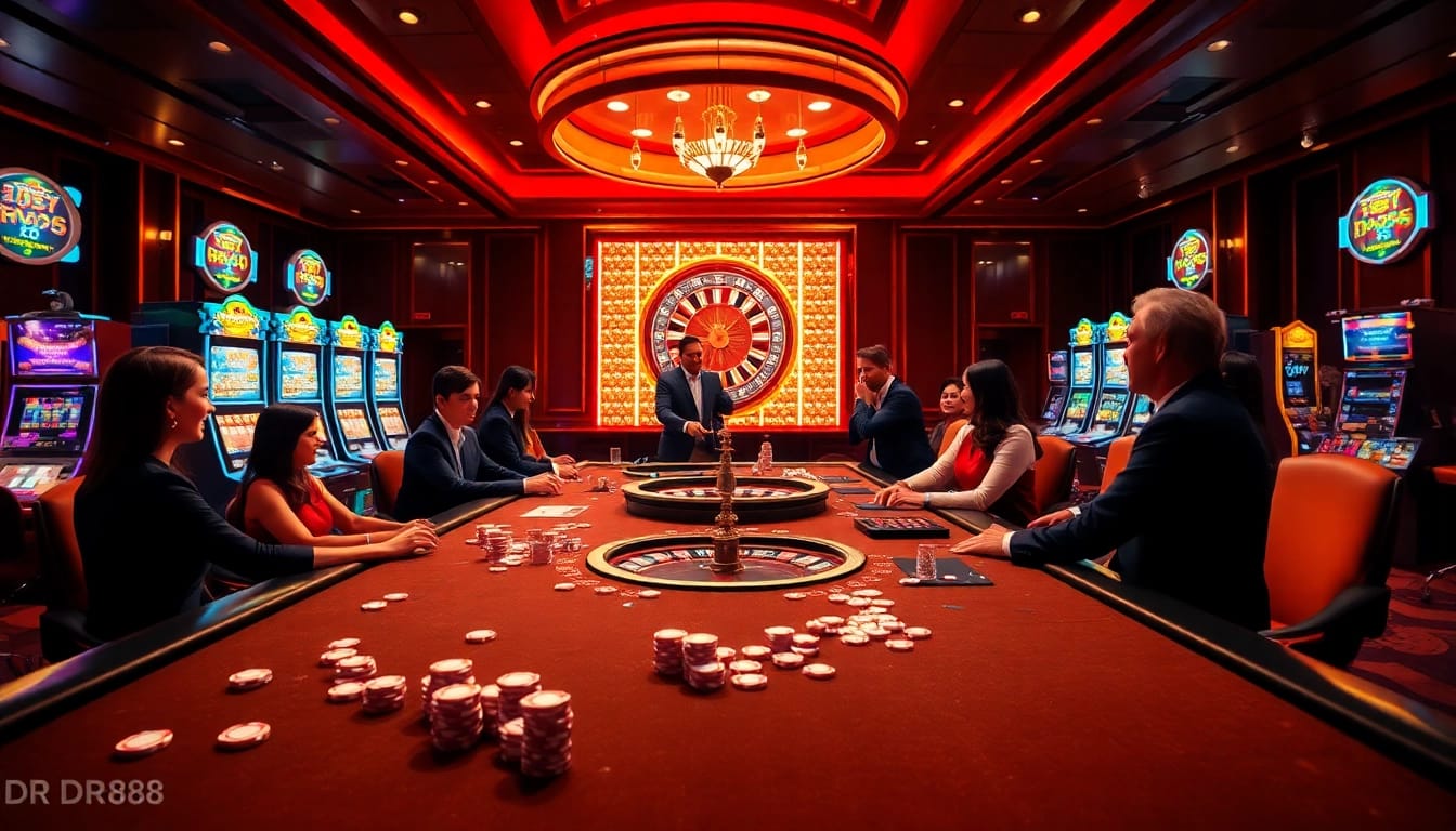 Experience the thrill of DR88 online casino with vibrant gaming tables and excitement.