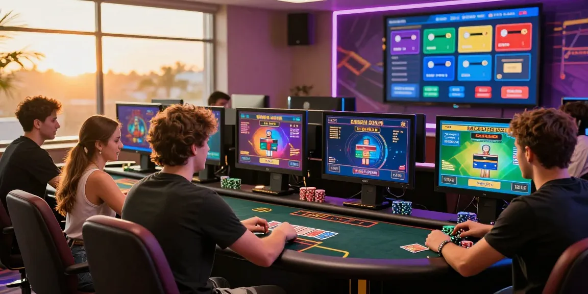 Players enjoying games at online casinos that accept credit card, with engaging displays and vibrant atmosphere.