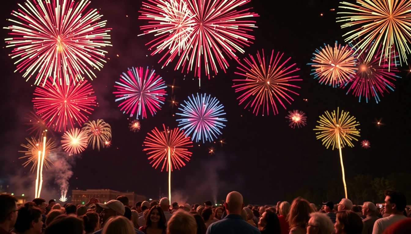 Enjoy stunning wholesale fireworks lighting up the night sky during a celebration.