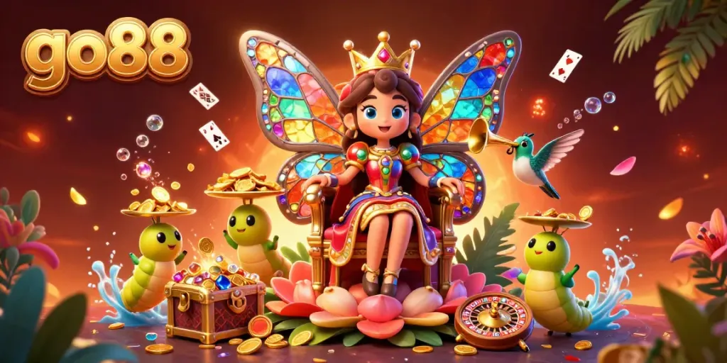 Spin the reels and win big with go88 at this vibrant casino-themed illustration!