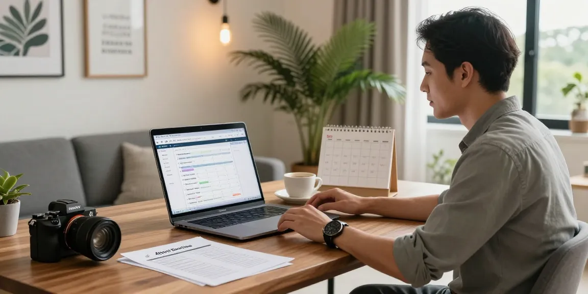 Discover how much does Airbnb take from hosts in a warm, organized home office setting.