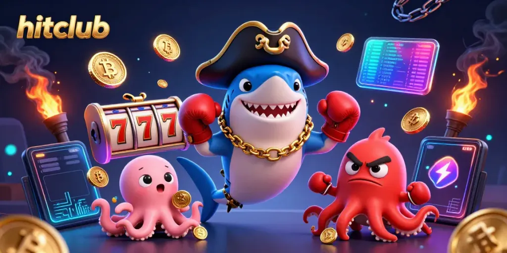 Engage in thrilling gameplay at hitclub with vibrant characters, dynamic slots, and crypto elements.