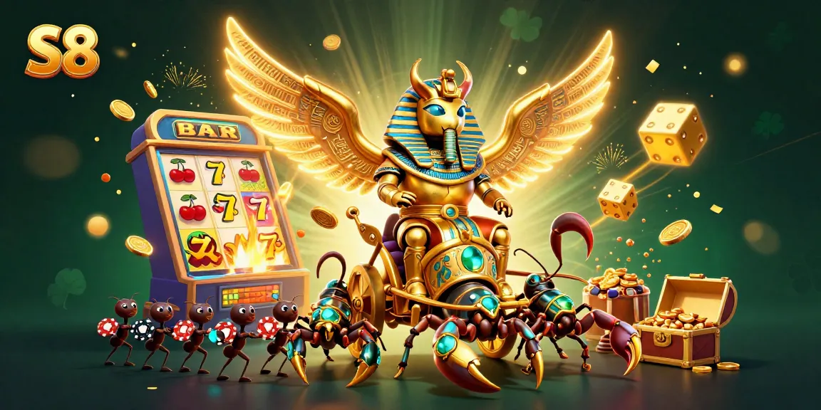 S8 casino brings excitement with vibrant games and a golden scarab champion amidst jackpots.