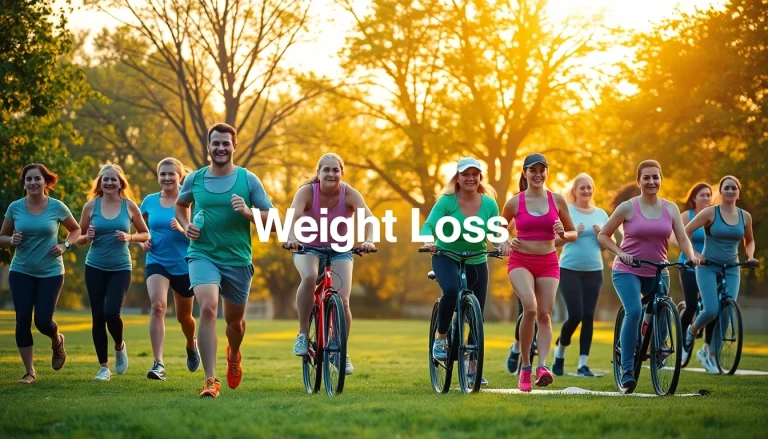 Inspire Weight Loss journey with diverse individuals exercising in a vibrant park.