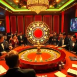 Experience the thrill of xx88 casino with players betting at a luxurious roulette table.