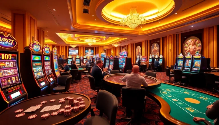 Experience thrilling gameplay at Slot777 with vibrant slot machines and exciting casino action.