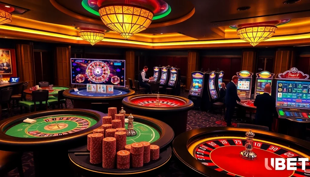 Experience thrilling gameplay at nhà cái usbet with vibrant casino visuals and engaging gambling action.