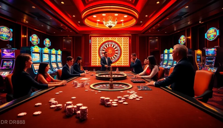Experience the thrill of DR88 online casino with vibrant gaming tables and excitement.