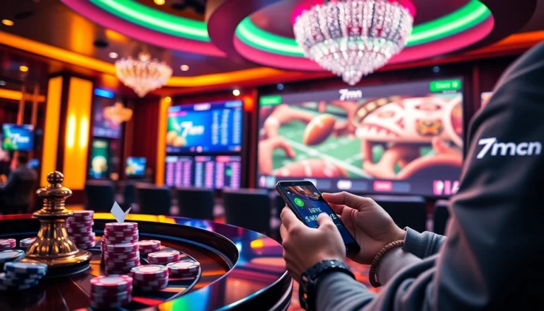 Real-time betting excitement with 7mcn online sports scores displayed prominently.