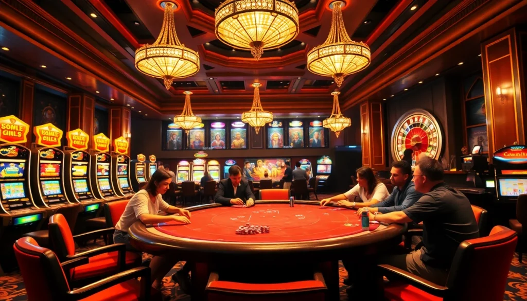 Experience the thrill of high-stakes betting at vin777.com in a luxurious casino setting.