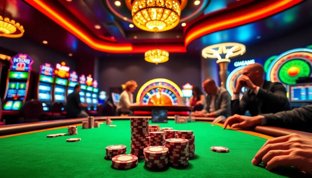 Players enjoying a poker game at an elegant 88i casino table.