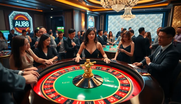 Join the excitement at AU88's luxurious casino table, featuring a live roulette dealer.