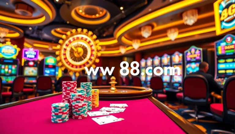 Experience the thrill of gambling at ww88 com with vibrant gaming tables and slot machines.