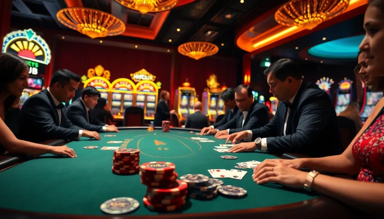 Experience HITCLUB excitement at a luxury casino table with engaging gameplay and elegant ambiance.