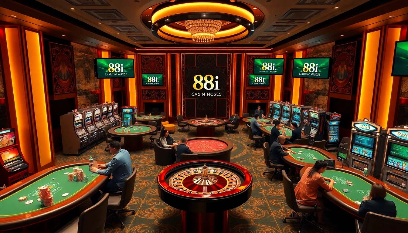 Players engaging with the casino atmosphere featuring 88i, showcasing excitement and luxury.