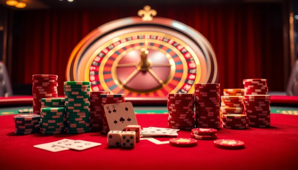 Engaging casino scene showcasing poker chips and cards; inspired by the 88i gambling theme.