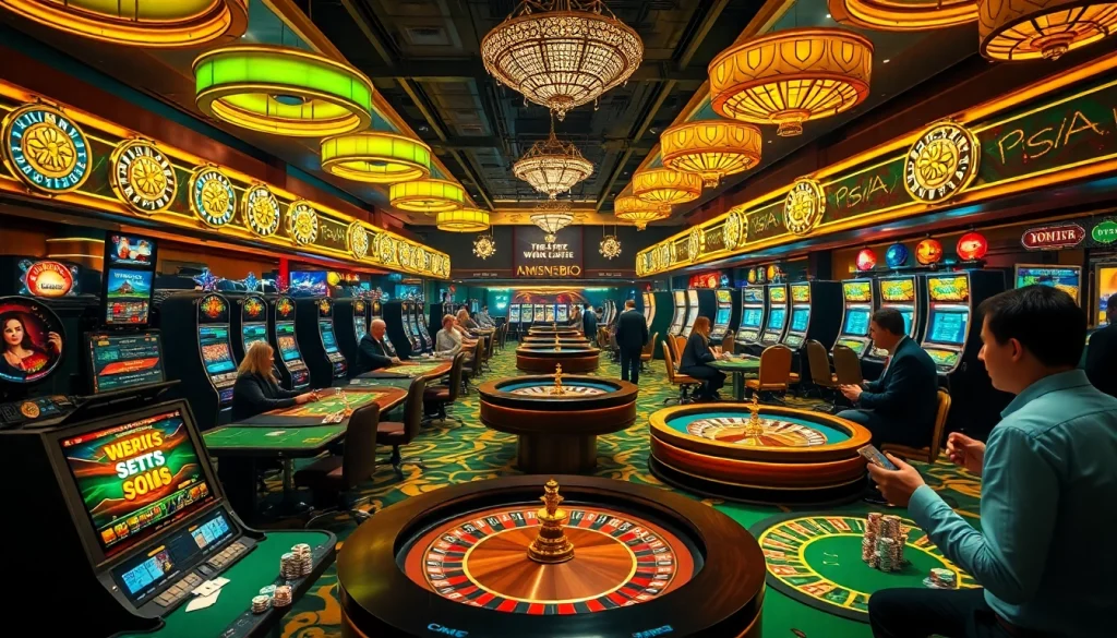 Engage with the thrilling casino atmosphere at https://kwin.bio/, featuring vibrant roulette wheels and poker tables.