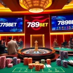 Players engaging in high-stakes action at a luxurious online casino featuring 789BET.