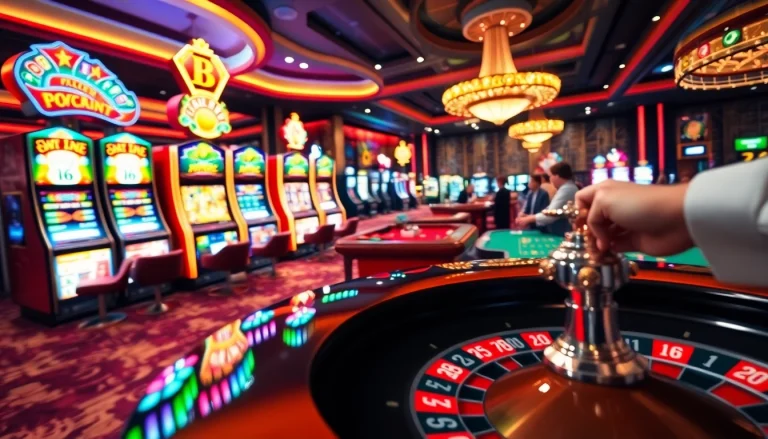 The thrilling casino experience at https://99wincasino.com/ highlighting vibrant gaming tables and engaged players.
