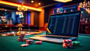 Engage with kèo bóng đá trực tuyến through a stylish casino scene featuring odds and betting tools.