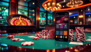 Engage in thrilling gameplay at say88 com, featuring a vibrant roulette wheel and stacked poker chips.
