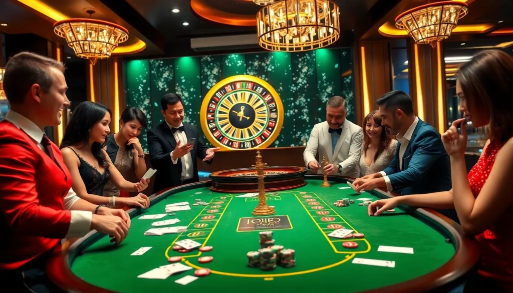 Experience the thrill of Nhà cái uy tín PG99 at luxurious casino tables with excited players and vibrant gameplay.