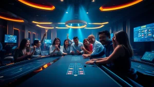Experience the excitement of online betting at luck8win.live, where players celebrate wins in a luxurious casino setting.