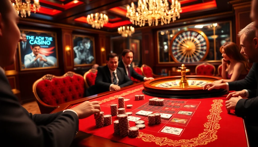 The excitement of gambling at 789club showcased with players at a casino table filled with poker chips and cards.