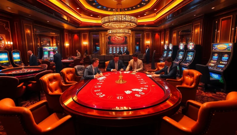 Engaging players at a high-stakes poker table in a vibrant casino environment, enhanced by https://tg88a.baby/.