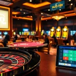 A thrilling poker game at ALO 789 casino showcasing high stakes and luxurious ambience.