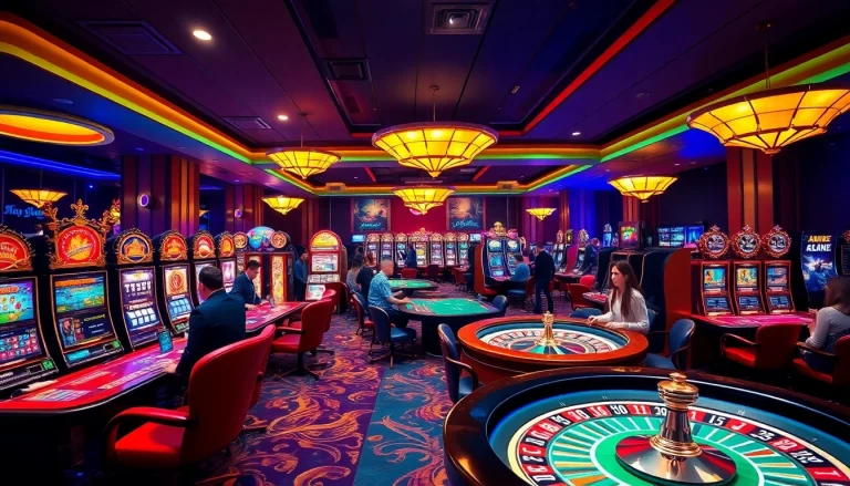Engaging scene of gamblers enjoying games at a luxurious casino, featuring elements from https://gg88.tech/