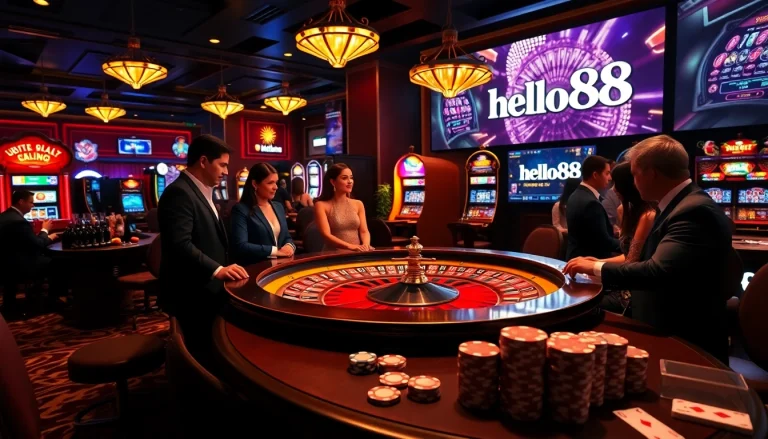 Experience the excitement of hello88 with vibrant casino games and elegant gamblers.