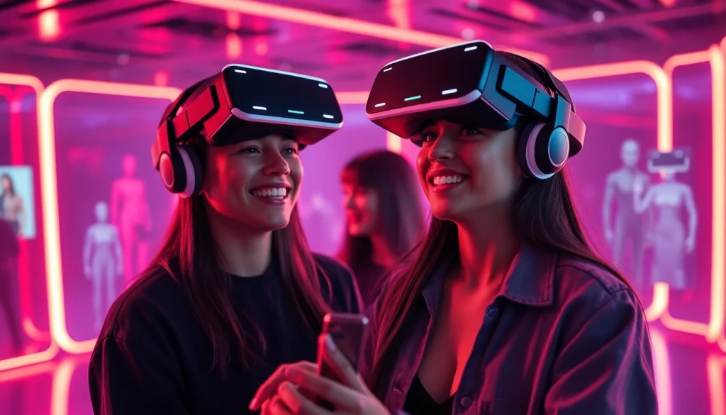 Engaging scene of users interacting with character ai nsfw in a vibrant digital environment