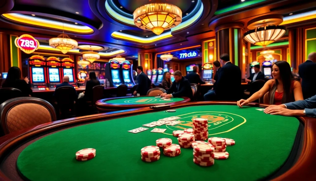 Players enjoying the excitement at 789 club's vibrant casino tables